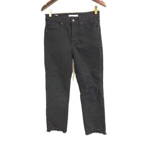 Levis | 724 Classic Black Distressed Women's Cropped Jeans